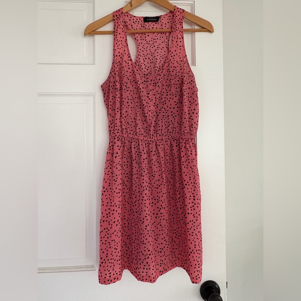 Pink and Black Patterned Women's Dress